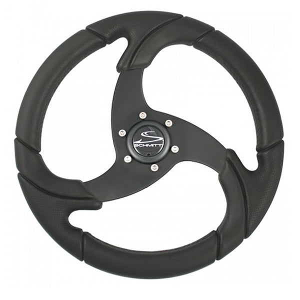 Schmitt &amp; Ongaro Folletto 14.2" Wheel - Black Polished Polyurethane - 3/4" Tapered Shaft w/Black Center Cap