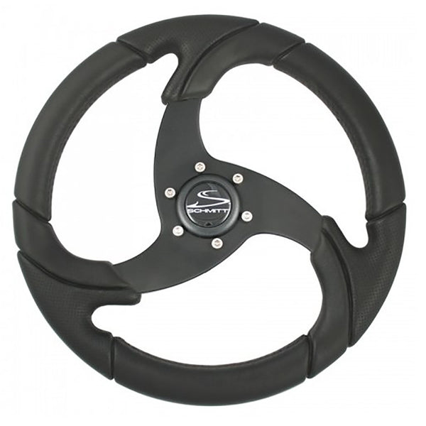 Schmitt &amp; Ongaro Folletto 14.2" Wheel - Black Polyurethane - 3/4" Tapered Shaft w/Black Center Cap