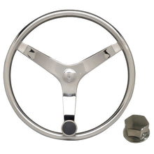 Uflex - V46 - 13.5&quot; Stainless Steel Steering Wheel w/Speed Knob &amp; Chrome Nut