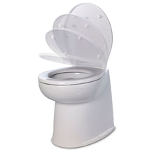 Jabsco Deluxe Flush 14&quot; Straight Back 12V Freshwater Electric Marine Toilet w/Solenoid Valve &amp; Soft Close Lid