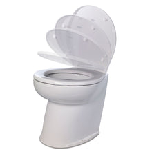 Jabsco Deluxe Flush 14&quot; Angled Back 24V Raw Water Electric Marine Toilet w/Remote Rinse Pump &amp; Soft Close Lid