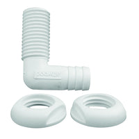 Attwood White Plastic 90 Degree Thru-Hull Connector - 3/4" Inner Diameter