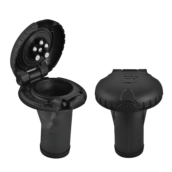 Attwood Deck Fill f/Carbon Canister System - Straight Body &amp; Scalloped Black Plastic Cap