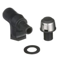 Attwood 90&deg; P-Trap Fuel Tank Vent - Black w/Stainless Steel Trim Cover
