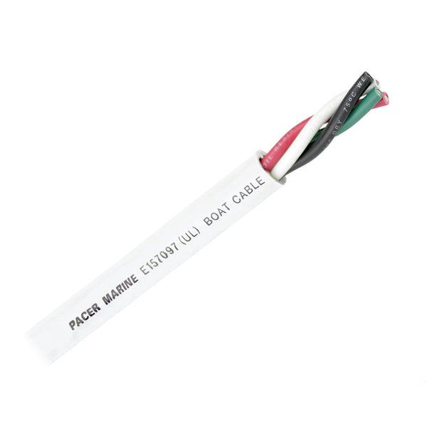 Pacer Round 4 Conductor Cable - 500' - 16/4 AWG - Black, Green, Red &amp; White