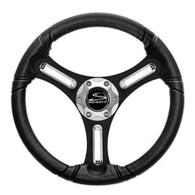 Schmitt Marine Torcello 14&quot; Wheel - 03 Series - Polyurethane Wheel w/Chrome Spoke Inserts &amp; Cap - Black Brushed Spokes - 3/4&quot; Tapered Shaft