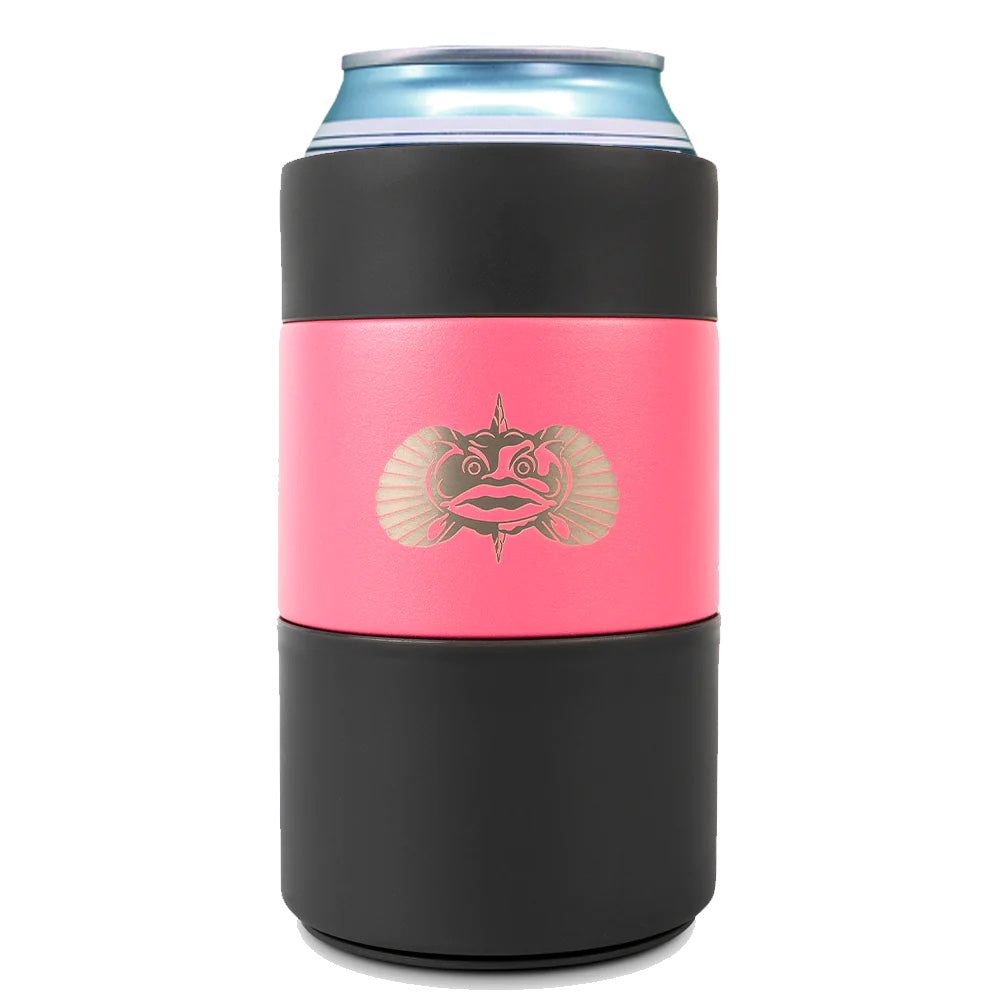 Toadfish NonTipping Can Cooler + Adapter 12oz Pink Hydration