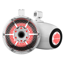 DS18 HYDRO 10" Neodymium Marine Towers w/Built-In Passive Radiator, 1" Driver &amp; RGB LED Lights - 900W - White