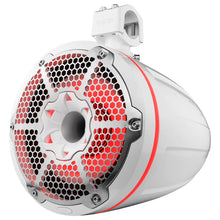 DS18 HYDRO 10" Neodymium Marine Towers w/Built-In Passive Radiator, 1" Driver &amp; RGB LED Lights - 900W - White