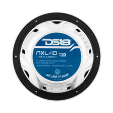 DS18 HYDRO 10" 2-Way Marine Speakers w/Bullet Tweeters &amp; Integrated RGB LED Lights - White