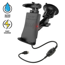 RAM Mount Quick-Grip&trade; 15W Waterproof Wireless Charging Suction Cup Mount