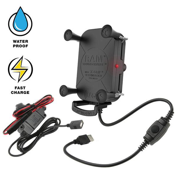 RAM Mount Tough-Charge&trade; 15W Waterproof Wireless Charging Holder w/Charger