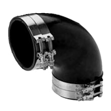 Trident Marine 4&quot; ID 90-Degree EPDM Black Rubber Molded Wet Exhaust Elbow w/4 T-Bolt Clamps