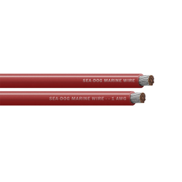 Sea-Dog 1 AWG Red Battery Cable 50ft | Tinned Copper