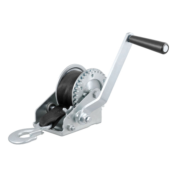 CURT Hand Crank 900 lb. Winch w/15' Strap &amp; 6-1/2" Handle
