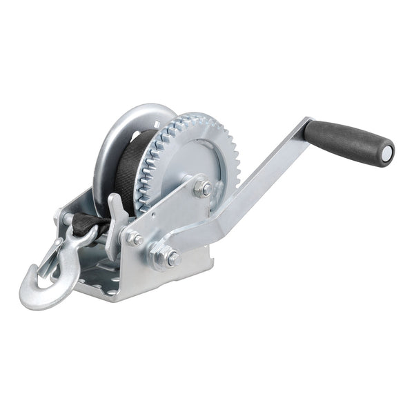 CURT Hand Crank 1400 lb. Winch w/20' Strap &amp; 7-1/2" Handle