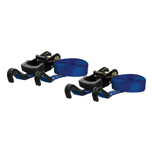 CURT 16&#39; Blue Cargo Straps w/&quot;J&quot; Hooks - 733 lbs - 2 Pack
