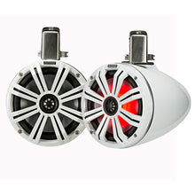 KICKER KMTC8 8&quot; LED Coaxial Tower System - White w/White Grille
