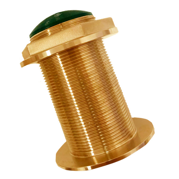 SI-TEX Bronze Low-Profile Thru-Hull Low-Frequency CHIRP Transducer - 300W, 18&deg; Tilt, 40-75kHz