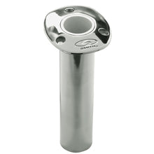 C.E. Smith Flush Mount Rod Holder - 0 Degree &amp; 9&quot; Depth - Stainless Steel - Cast Bottom - White Vinyl Liner