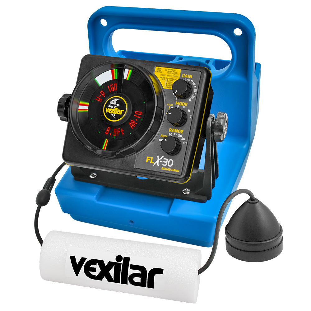 Vexilar FLX-30 Genz Pack w/Broad Band Ice Ducer & Vexilar Lithium ...