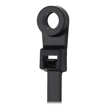Pacer 8&quot; Cable Tie w/Mounting Ring - Black - 50lb Tensile Strength - 2&quot; Bundle Diameter - 100 Piece Bag