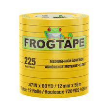 FrogTape CP 225 Medium-High Adhesion Masking Tape - 12MM x 55M x 12-Pack - Gold - Rated for 225&deg;F