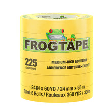 FrogTape CP 225 Medium-High Adhesion Masking Tape - 24MM x 55M x 6-Pack - Gold - Rated for 225&deg;F
