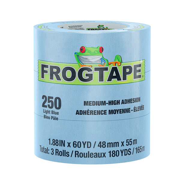 FrogTape CP 250 Medium-High Adhesion Masking Tape - 48MM x 55M x 3-Pack - Light Blue - Rated for 250&deg;F