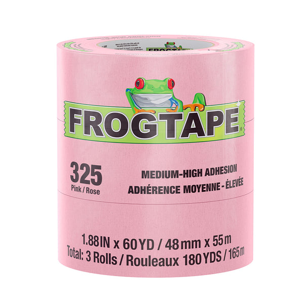 FrogTape CP 325 Medium-High Adhesion Masking Tape - 48MM x 55M x 3-Pack - Pink - Rated for 325&deg;F