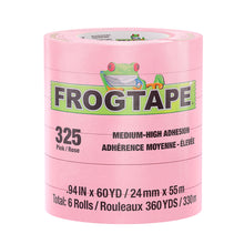 FrogTape CP 325 Medium-High Adhesion Masking Tape - 24MM x 55M x 6-Pack - Pink - Rated for 325&deg;F