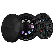 DS18 6.5" 2-Way Coaxial Marine Speakers w/Digital LED Lights &amp; Bullet Tweeter - Black - 150W, 4-Ohm