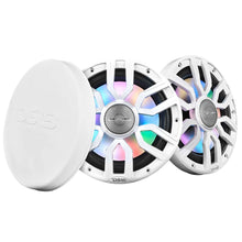 DS18 8" 2-Way Coaxial Marine Speakers w/Digital LED Lights &amp; Bullet Tweeter - White - 175W, 4-Ohm