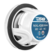 DS18 8" 2-Way Coaxial Marine Speakers w/Digital LED Lights &amp; Bullet Tweeter - White - 175W, 4-Ohm