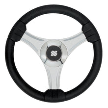 Uflex - Tavolara - 13.8&quot; Black Polyurethane Steering Wheel w/Silver Spokes &amp; X62 Hub