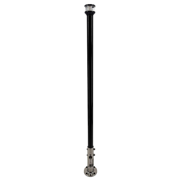 Seaview 36" Manually Folding Light Post w/316 Stainless Steel Base &amp; LTBLED12C5 Navigation Light - Black