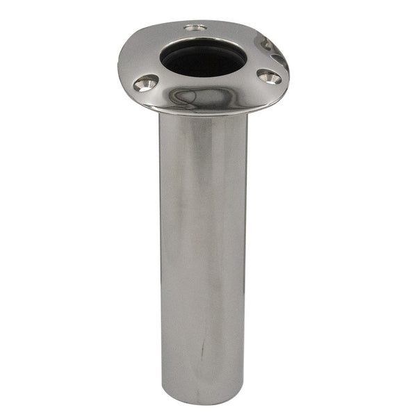 C.E. Smith Flush Mount Rod Holder - 0 Degree - Black Liner w/Drain - No Logo
