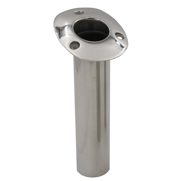 C.E. Smith Flush Mount Rod Holder - 15 Degree - Black Liner w/Drain - No Logo