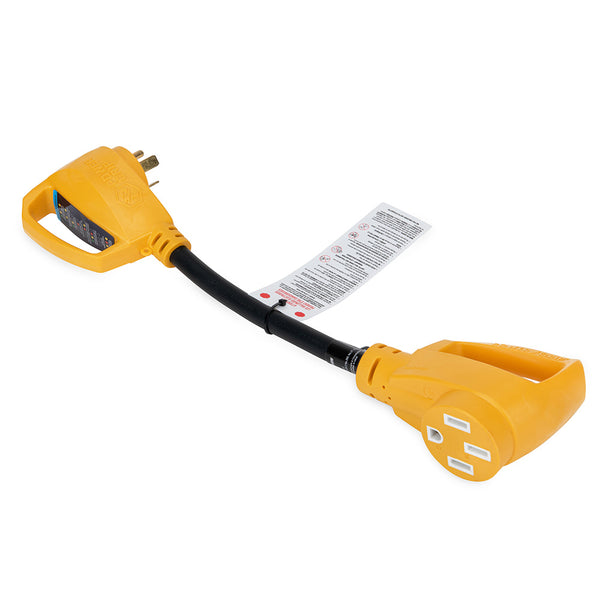 Camco Power Grip RV 18" 30Amp Circuit Analyzer Dogbone - Integrated Surge Protection