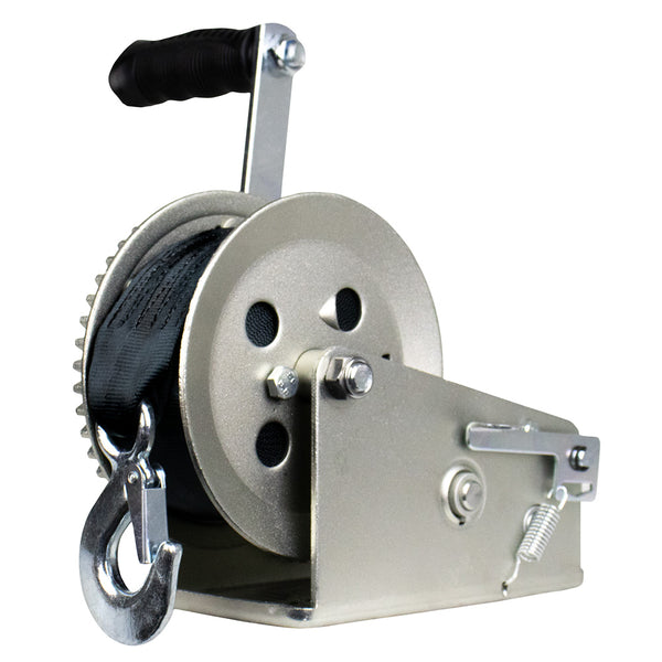Powerwinch Utility Series Winch 2,000lb, 2 Speed, 6" Crank Arm - Carbon Black