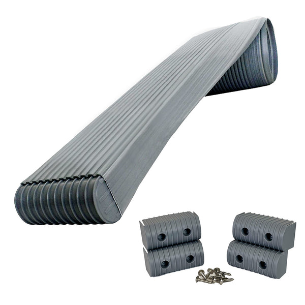 Caliber BunkWrap Kit - Grey 16' x 2" x 4" Roll + 4 Caps + HRDW Roll + 4 Endcaps &amp; Stainless Steel Hardware