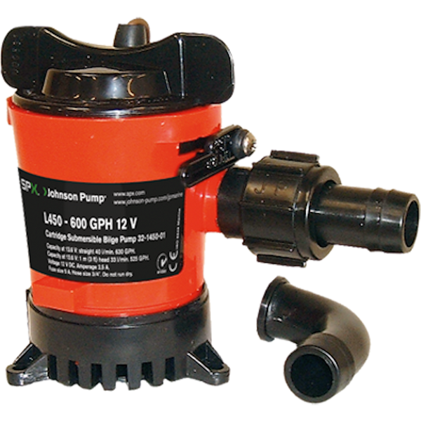 Cartridge Bilge Pump, 1000GPH, 24V