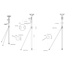Scanstrut DLMP1-45 - Dual Self-levelling Pole Mount 2.5m / 8' 2"