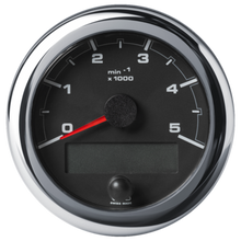 Veratron A2C1065720002 - OceanLink® Tachometer 5000 RPM, Black, Chrome Bezel, 85mm