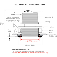 Airmar SS60-12-8S - SS60 50/200kHz, 600W, 12° Tilt, Si-Tex 8-Pin, DT
