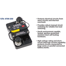 Egis Mobile Electric 4709-200B - Thermal Circuit Breaker 200 A, Surface Mount