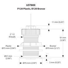 Airmar UST800S-P120-N2 - UST800 Ultrasonic Smart™ Sensor, NMEA 2000®, Plastic Housing, ST