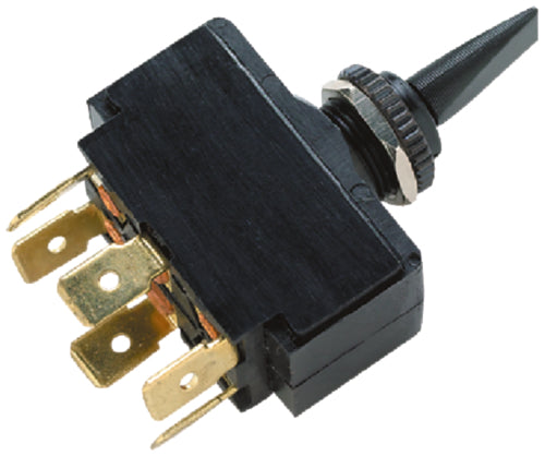 Seachoice 12031 3 Position Toggle Switch, Black Plastic Paddle Mom. On/Off/Mom. On