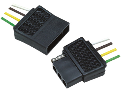 Seachoice 13871 4 Pole Flat Trailer Connector Set includes Car Side and Trailer Side