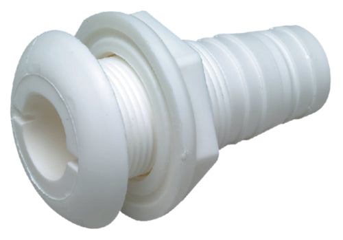 Seachoice 18030 5/8" White Plastic Thru-Hull w/Broad Flange